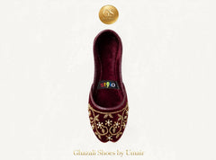 Burgundy Embellished Khussa - Ghazali Store Pakistan