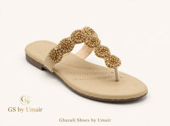 Champagne Braided Toe-Post Sandals - Ghazali Store Pakistan