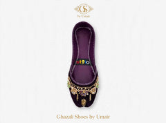 Plum Gold-Tone Khussa - Ghazali Store Pakistan