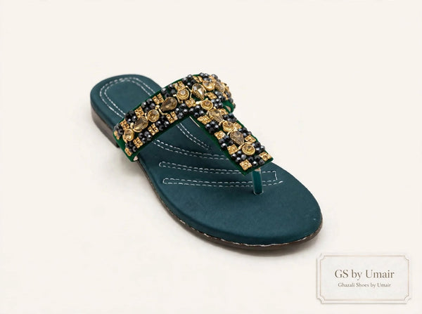 Emerald Jewel Toe-Post Sandals - Ghazali Store Pakistan