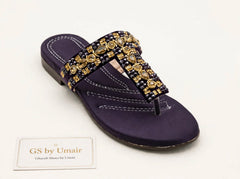 Plum Jewel Toe-Post Sandals - Ghazali Store Pakistan