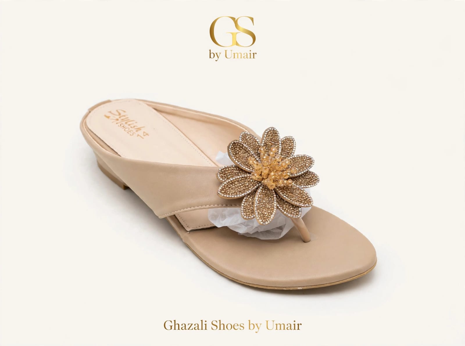 Ivory Daisy Toe-Post Sandals - Ghazali Store Pakistan