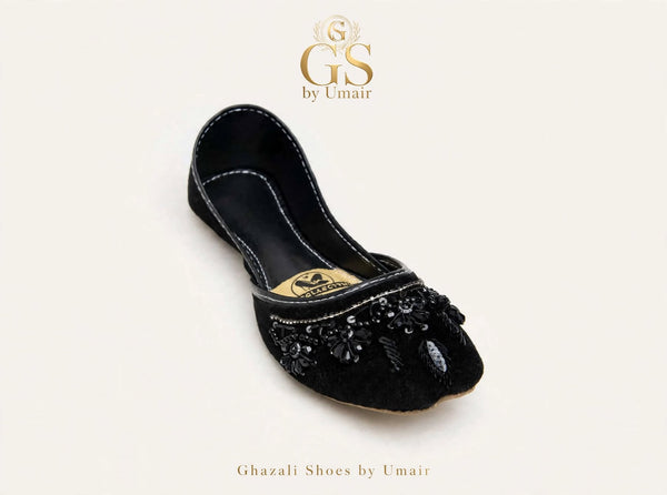 Noir Embellished Khussa - Ghazali Store Pakistan