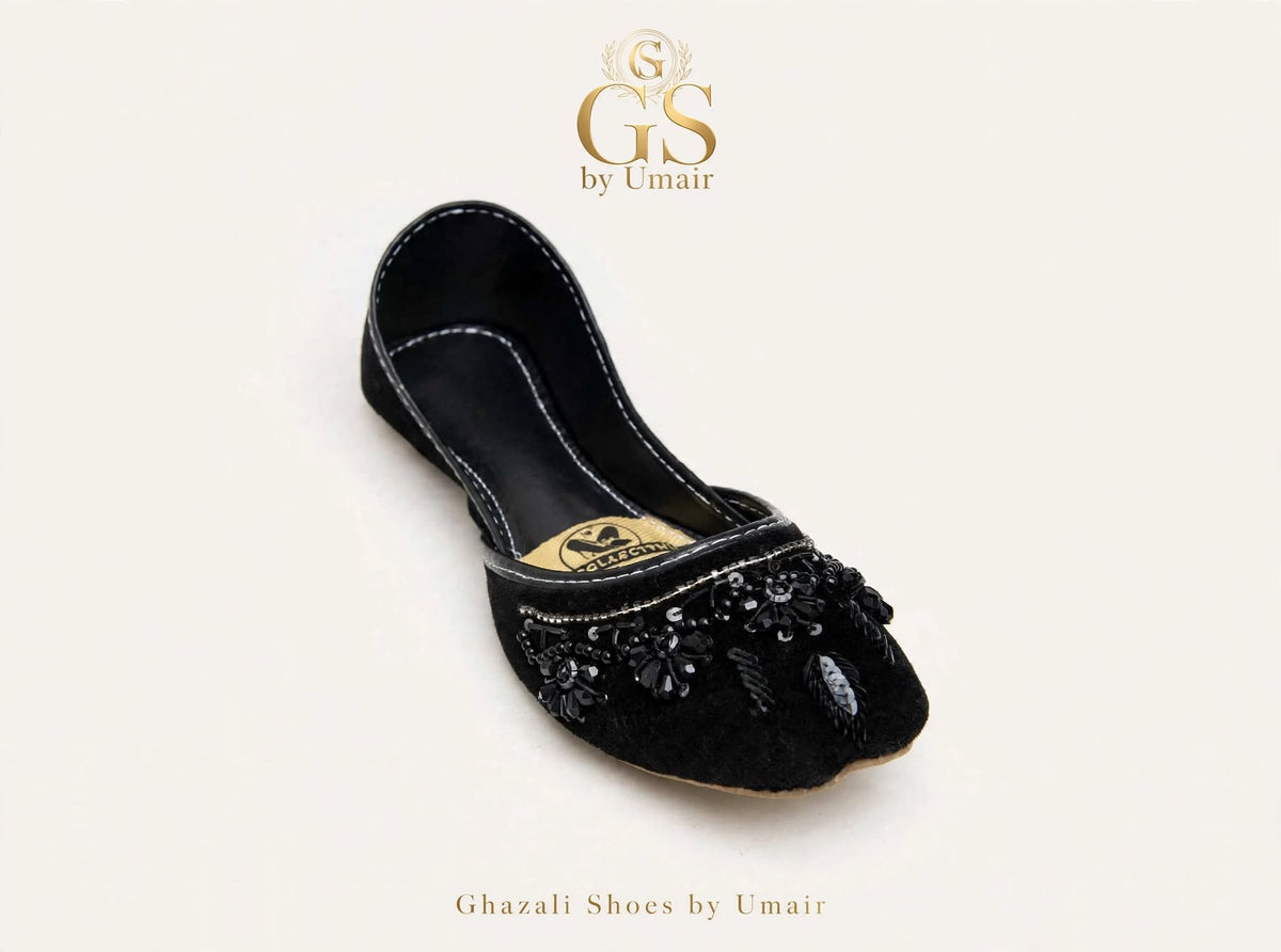 Noir Embellished Khussa - Ghazali Store Pakistan