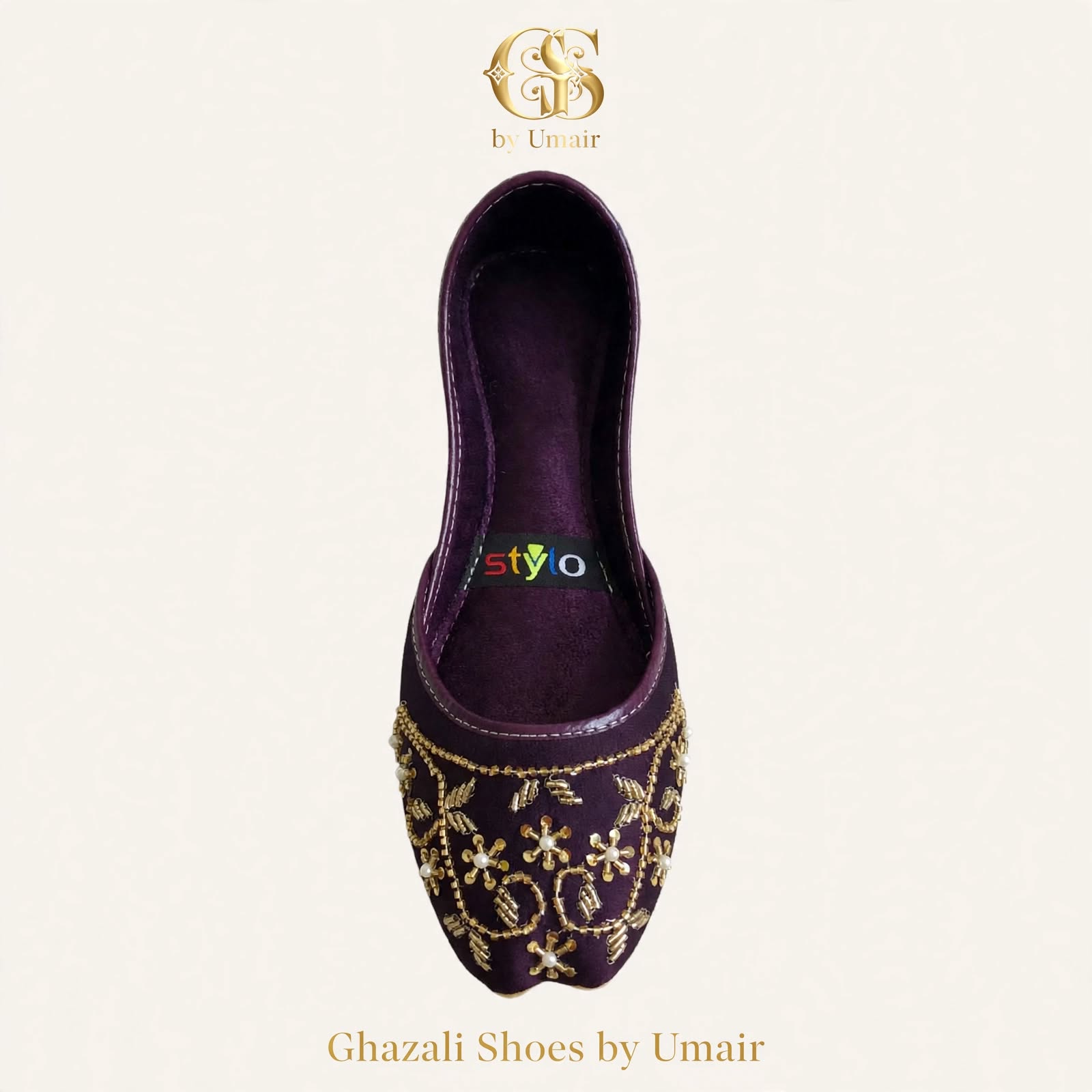 Plum Embellished Khussa - Ghazali Store Pakistan