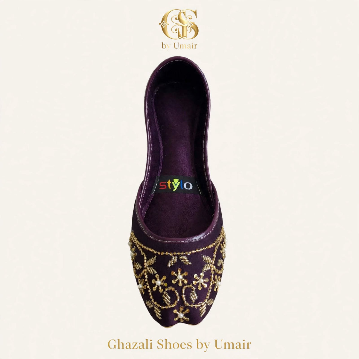 Plum Embellished Khussa - Ghazali Store Pakistan