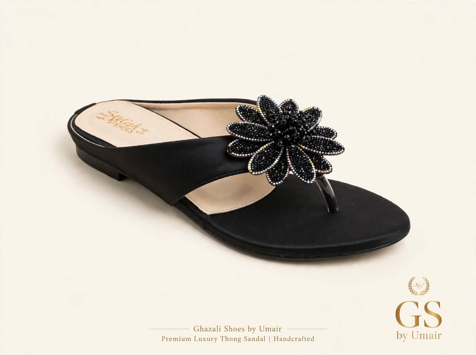 Noir Floral Toe-Post Sandals - Ghazali Store Pakistan