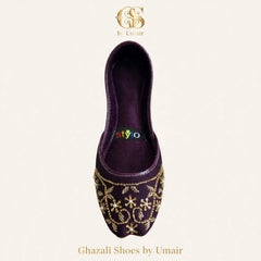Plum Embellished Khussa - Ghazali Store Pakistan