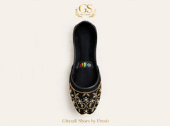 Noir Gold-Tone Khussa - Ghazali Store Pakistan